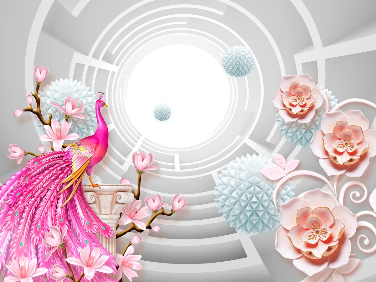 Розовый павлин